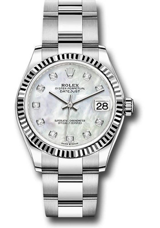 Rolex Datejust 31 White Mother-Of-Pearl Diamond Dial on Oyster Ref 278274 with Card 2022