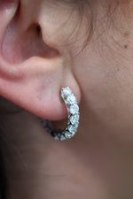 Load image into Gallery viewer, Bold Diamond Hoop Earring