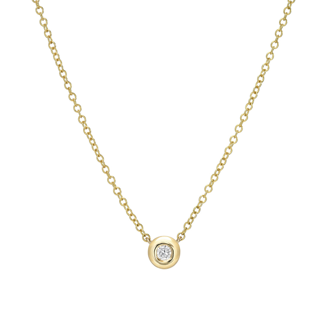 Gold Mini Diamond Necklace on White Background