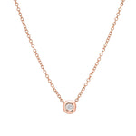 Load image into Gallery viewer, Beza Mini Diamond Rose Gold Chain Necklace on White Background