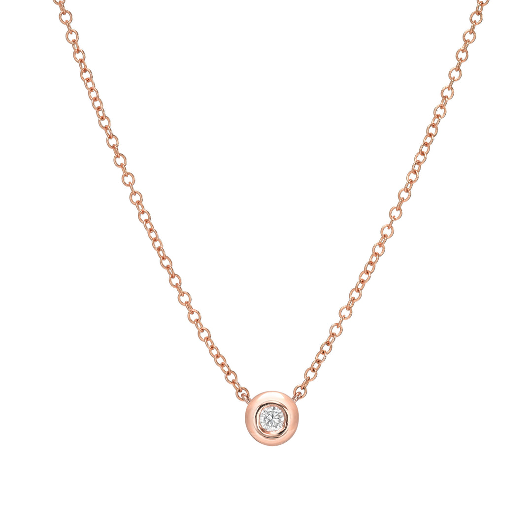 Beza Mini Diamond Rose Gold Chain Necklace on White Background