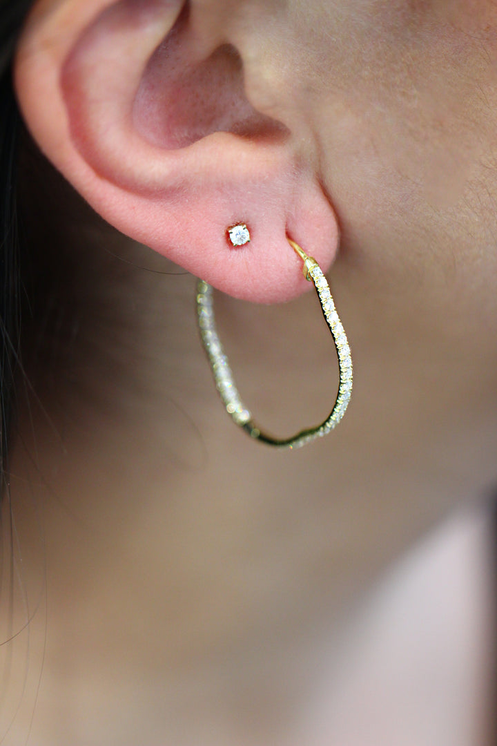 Edward Avedis Astra Poche' Diamond Hoops- Medium