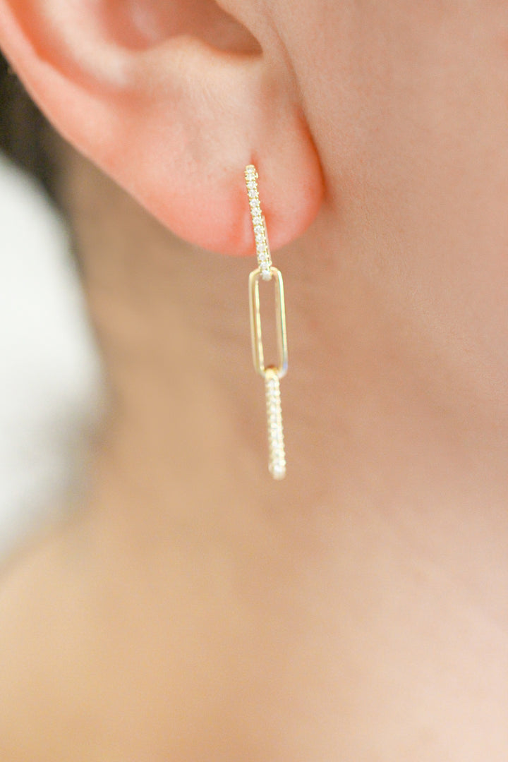 Paper Clip Drop Earring