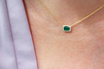 Load image into Gallery viewer, Emerald Horizon Halo Pendant
