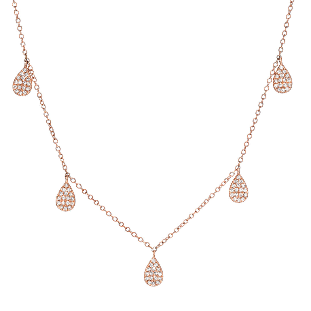 Pave Pear Layer Necklace