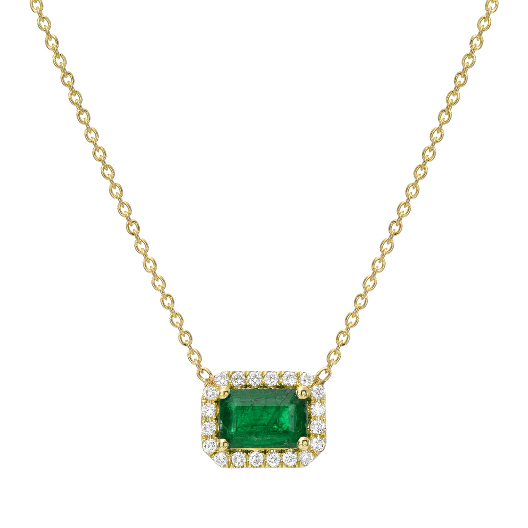 Emerald Horizon Halo Pendant