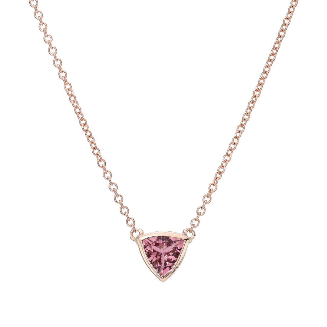 Trillion Pink Tourmaline Necklace