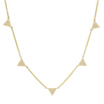 Load image into Gallery viewer, Gold necklace with triangle pendants on a white background