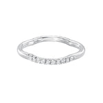 Load image into Gallery viewer, A white gold band eternity ring with small inset stones around the entire circumference.